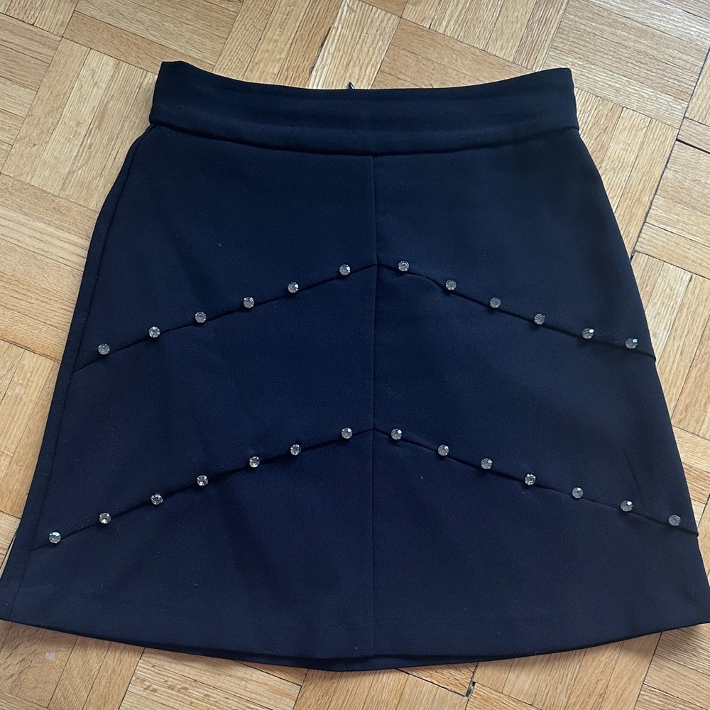 Elegant Black Studded Skirt